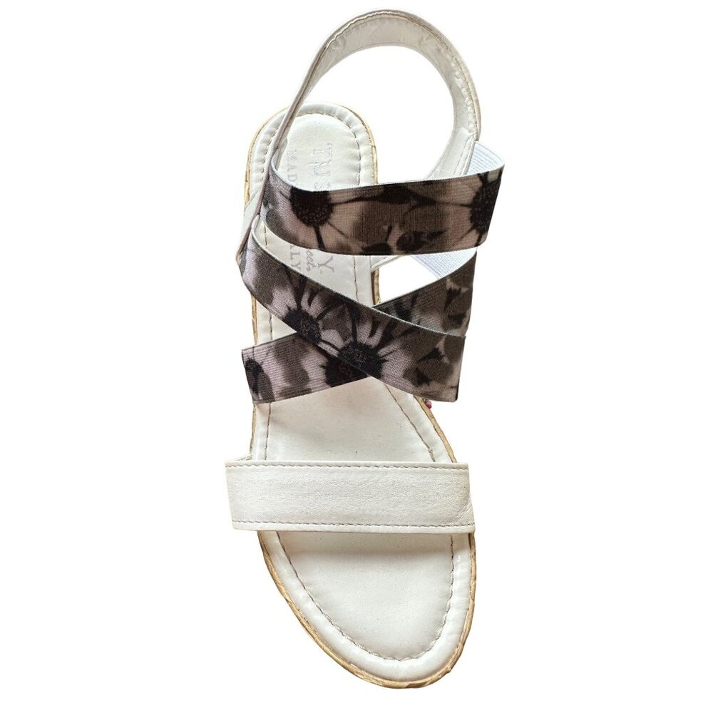 Tuscany Italian Floral Wedge Sandals Womens 6 Cottagecore Bloomcore Summer Party - Picture 3 of 9